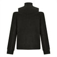 thumbnail image 4 of Blmnix Women Cozy Off The Shoulder Sweater Black Long Sleeve Turtleneck Cute Clothes, 4 of 6