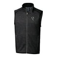 thumbnail image 2 of Men's Cutter & Buck Heather Charcoal Atlanta Falcons Throwback Logo Mainsail Sweater-Knit Big & Tall Full-Zip Vest, 2 of 3