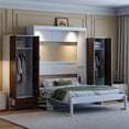 thumbnail image 5 of Harper & Bright Designs Full Murphy Bed Wall Bed with Closet, Full Size Cabinet Bed Folding Wall Bed with Storage Drawers and Desk for Guest Room Office, White, 5 of 13