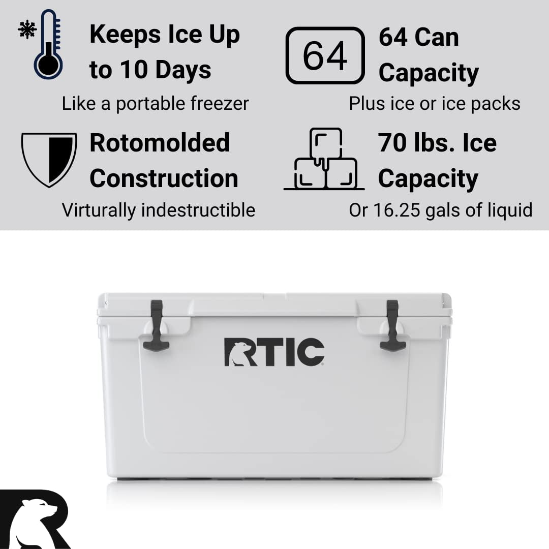 RTIC 65 QT Ultra-Tough Large Camping Ice Chest Cooler, Hard-Sided