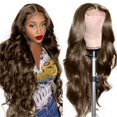 thumbnail image 2 of 24 Inch Medium Length Curly Wig for Women, Heat-Resistant Synthetic Fiber, Glue-Free, Adjustable Cap, Natural Look, 2 of 4