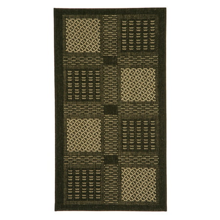 SAFAVIEH Courtyard Eileen Geometric Indoor/Outdoor Area Rug Black/Sand  5 3  x 7 7 Add a layer of plush style to your deck or patio with the Safavieh Courtyard CY1928 Area Rug Black/Sand. This outdoor area rug boasts geometric style lines and durable polypropylene construction. This rug is ideal for transitional spaces.