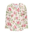 thumbnail image 5 of HomeDM Long Sleeve Womens Tops V-Neck Trendy Floral Tunic Tops Casual Summer Fall Work Business Blouses, Size S-5XL, 5 of 5