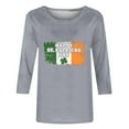 thumbnail image 4 of BLVB St Patricks Day Tops for Women 3/4 Sleeve Crewneck Shamrock Shirts Casual Trendy Festival Holiday Tunic Tee Tops, 4 of 5