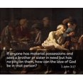 thumbnail image 2 of ArtsyQuotes 24x20 Black Ornate Wood Framed with Double Matting Museum Art Print Titled - Bible Verse Quote 1 John 3:17, Hendrick Terbrugghen - Rich Man and the Poor Lazurus, 2 of 4
