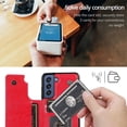 thumbnail image 3 of for Samsung Galaxy S21 FE (Not S21) Wallet Case with Card Holder, Minimalist Luxury PU Leather Magnetic Closure Kickstand Slim Hard Protective Case Cover for Samsung Galaxy S21 FE Gules-SK, 3 of 16