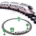 thumbnail image 1 of Electric Train Set, Battery-Powered Locomotive with Circular Track & Signal Signs, Easter Birthday Gift for Boys Girls, 1 of 8
