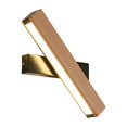 thumbnail image 1 of Aplique de pared Iluminación Luz cálida 4W Tira de madera maciza Lámpara de pared Lámpara de lectura Madera Negro, 1 of 9