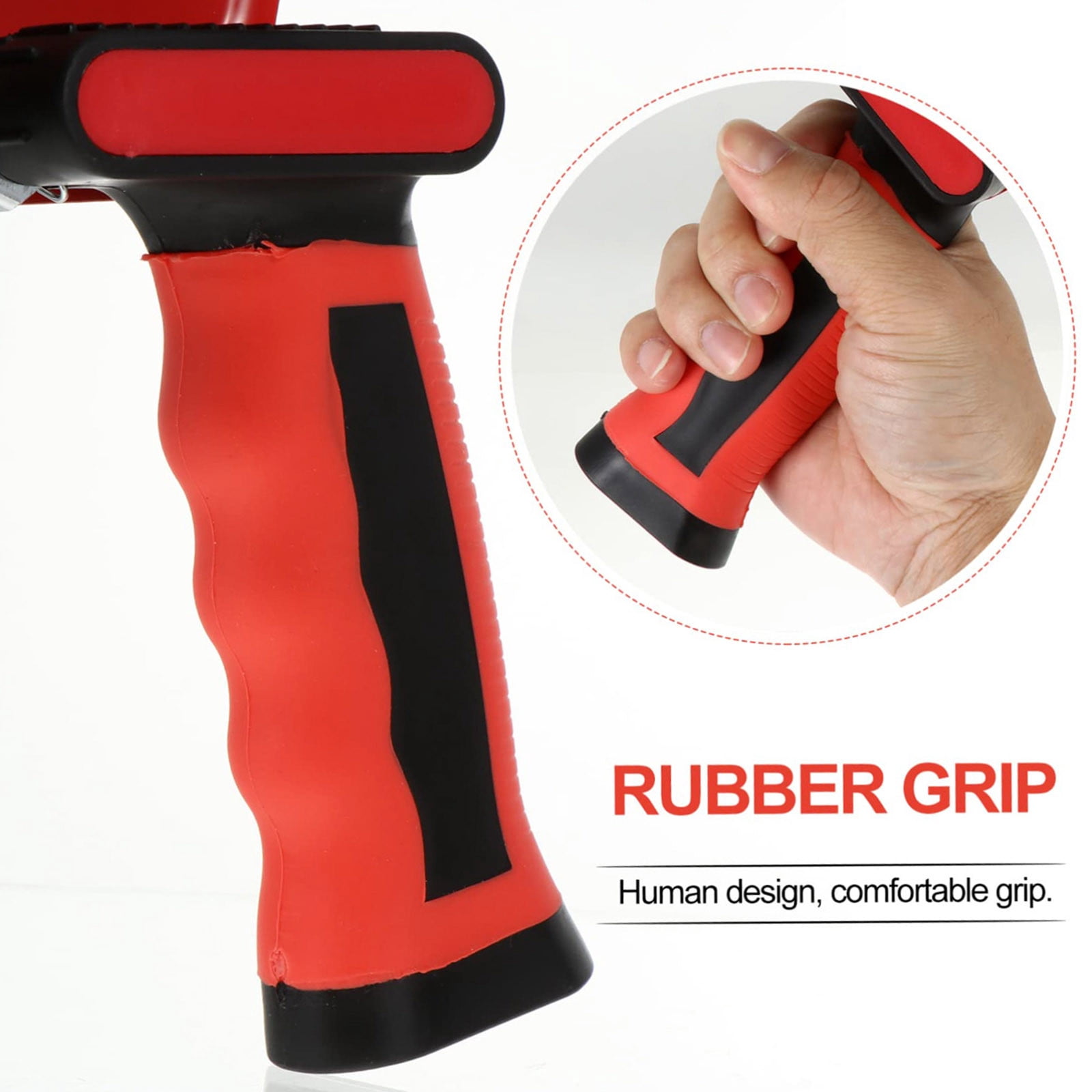 Tape Packaging Tool for Cartons Heavy Duty Red Silicone Handle Sealing Dispenser Easy Sealing Tape Cutter for Cardboard Boxes