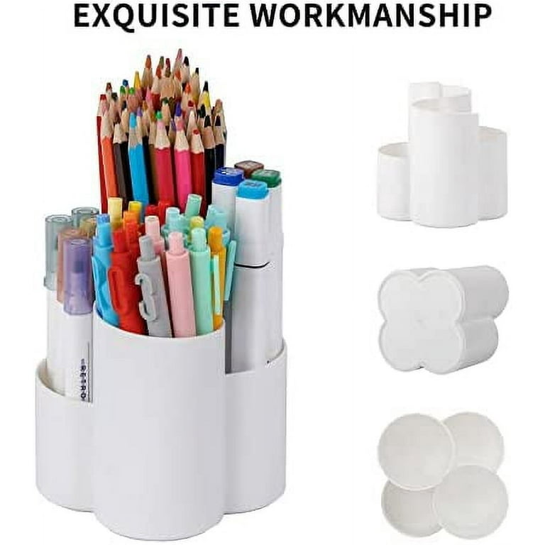 Acrylic Pen Pencil Holder 7 Compartments, Multi-Capacity Marker Storage Art  Supp