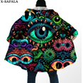 thumbnail image 1 of Capa de sueño con estampado 3D de ojos psicodélicos Trippy para hombres, abrigo grueso y cálido con capucha, abrigo de lana a prueba de viento, bata, manta, 5, 1 of 4