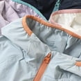 thumbnail image 4 of BLTIBY Girls Boys Rain Jacket Hood Color Block Waterproof Windbreaker Lightweight Raincoats for Kids with Zip Pockets Light Blue 5-6Years, 4 of 9