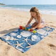 thumbnail image 1 of Amzcrzy Polyester Ocean Elements Beach Towel Oceans-Themed Beach Towel Starfishs Seashells and Sea Turtle Fast-Drying Absorbent Bath Towel Microfiber Beach Towel Non-Functional Blankets, 1 of 6