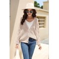 thumbnail image 4 of Women'S V Neck Sweater Casual Loose Ribbed Knit Cardigan Sweaters Sleeve Button Down Soft Knitwear  S, 4 of 8