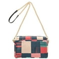 thumbnail image 2 of FORMRS Women Crossbody Purse with Chain Strap Vegan Leather Shoulder Handbag, Red Teal Plaid, 2 of 7