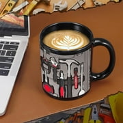 Weloille Tool Box Shaped Ceramic Mug 1 Piece, 12 oz Heat Resistant Coffee Mug, Smooth Glaze Microwave Safe Drinking Cup, Innovative Funny Mug for Office Home Daily Use Gift for Men Women