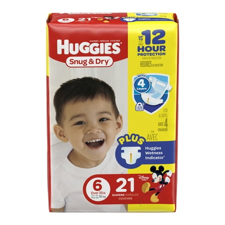 HUGGIES Snug & Dry Diapers, Size 6, 21 Diapers