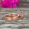 thumbnail image 4 of 3Pcs 1.75 Carat 10k Rose Gold Morganite Engagement Ring Set Wedding Set Promise Ring for Bride Oval Cut Gemstone Pink Morganite Anniversary Ring, 4 of 5
