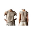 thumbnail image 3 of Women'S Crew Neck Casual Cap Sleeve Tops Lace Patchwork Basic Summer Loose Fit Blouse Color M, 3 of 7