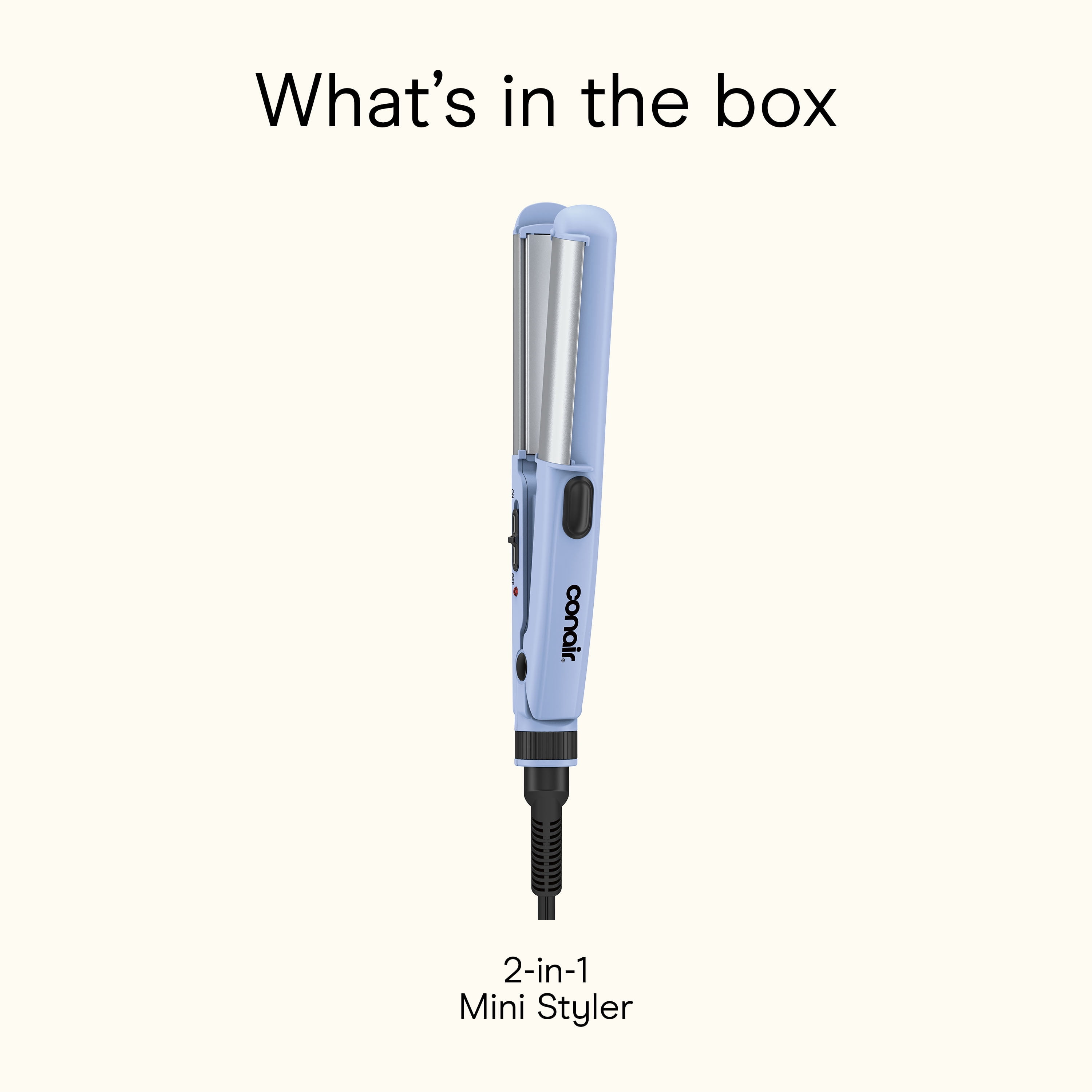 Conair 2-in-1 Mini Styler, Travel Straightener and Curling Iron