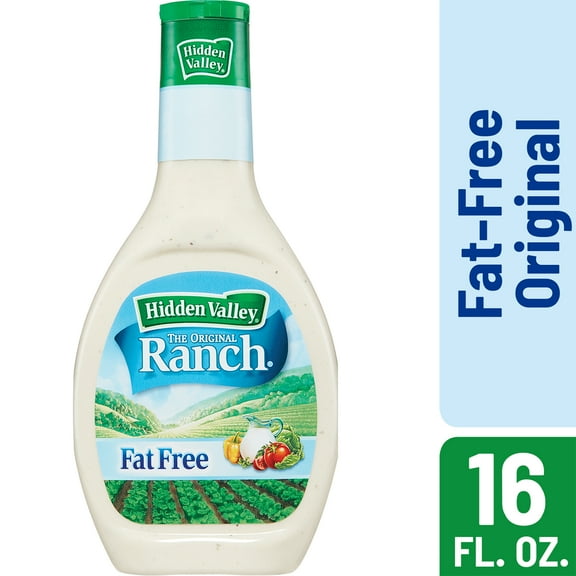 Hidden Valley Original Ranch Fat Free Salad Dressing & Topping, Gluten Free - 16 oz Bottle