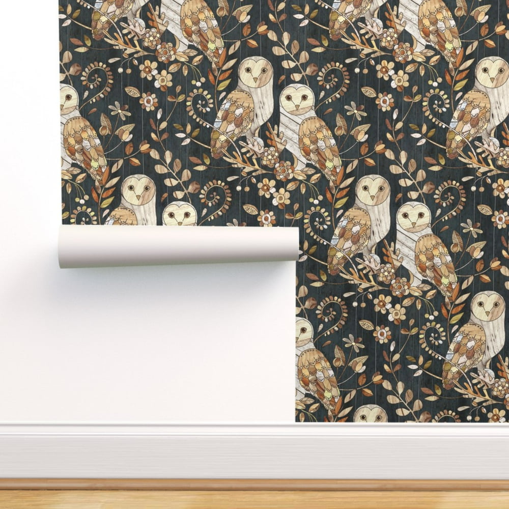 PeelandStick Removable Wallpaper Barn Owl Texture Owls Wood Nature