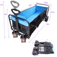 thumbnail image 5 of Gzxs Collapsible Foldable Wagon with 150lbs Weight Capacity, Folding Utility Garden Cart with Swivel Wheels (2 Brakes), Outdoor Large Camping Beach Wagons (Blue and Black), 5 of 9