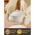 thumbnail image 2 of FEOYA Kitchen Oven Mitts Silicone Oven Mitten Round Potholder 4 pcs Heat-Resistant 500℉ Non-Slip Cotton Oven Gloves for Baking Cooking Grilling, 2 of 5