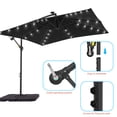 thumbnail image 4 of ACEGOSES 8.2x8.2ft LED Outdoor Square Patio Offset Hanging Umbrella with Base,Steel Ribs and Lights for Deck,Garden and Yard,Black, 4 of 8