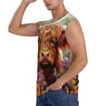 thumbnail image 3 of Balery Countryside Colorful Floral Cow Camisetas sin mangas para hombre, absorbe la humedad y protege contra el mal olor.-XX-Large, 3 of 7