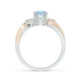 thumbnail image 2 of ANGARA Natural Aquamarine and Diamond Twisted Vine Engagement Ring in 14K White & Rose Gold for Women (Size-6mm) | March Birthstone, Anniversary, Jewelry Gift for Women | Natural Aquamarine Ring, 2 of 11