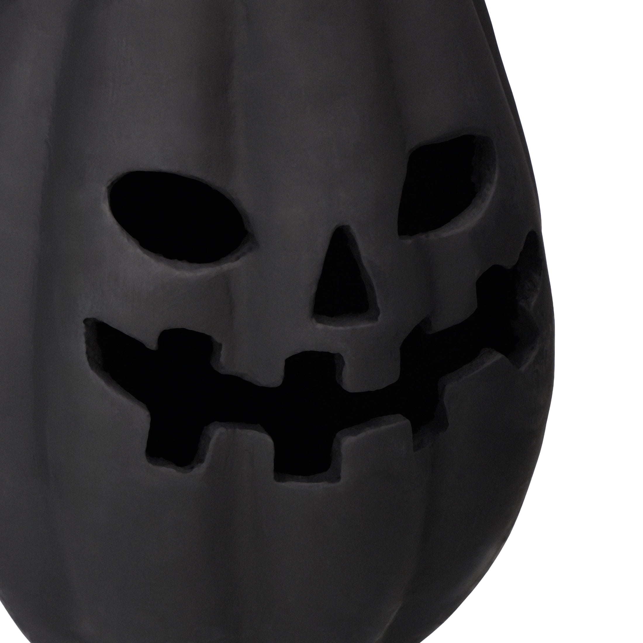 Paper Mache Jack-o'-Lantern Decoration, Black, 13.3", Halloween by Way To Celebrate
