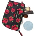 thumbnail image 6 of Betsey Johnson 8.5 Inch Zipper Cosmetic Pouch Small Toiletry BagLightweight Durable Polyester Organizer with Inner Zipped Pocket Good For Makeup Accessories and Travel Needs (Covered Rose), 6 of 8