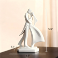 thumbnail image 3 of Kissing Lover Statue, 12.2” Resin Couple Figurines for Valentines Day Birthday, Romantic Anniversary Wedding Engagement Gifts for Her, 3 of 5