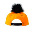 thumbnail image 3 of Unisex Style Faux Fur Pom Pom Snapback Flat Bill Cap Hat - Faux Croc Bill, Golden Yellow/Black, 3 of 4