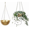thumbnail image 2 of Wrought Iron Chain Hanging Planter, Metal Flower Bowl Pot, Modern Balcony Wall Hanging Stand, Versatile Planter for Indoor Outdoor Home Decor, 2 of 6