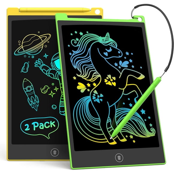 XINQIHANG Lot de 2 Tablettes d'Écriture LCD de 8,5 Pouces, Tableau de Gribouillage Coloré pour Enfants