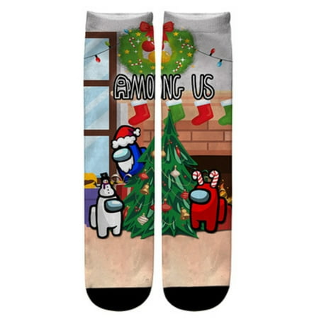 

Adult Cartoon Stockings for Men Women Funny Crewmates Novelty Socks Unisex Medium