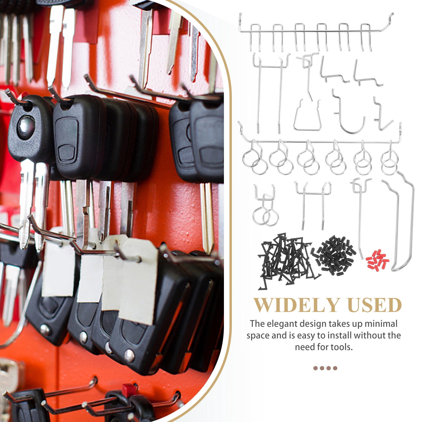UPGRATOR 1Set Pegboard J Hooks for Tool Free Installation in Supermarkets and Home