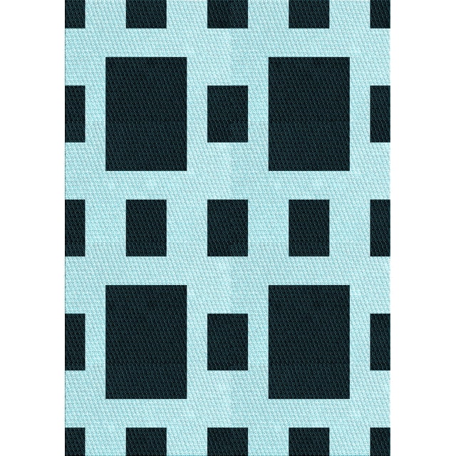 Ahgly Company Tapis d'Intérieur Lavables en Machine Rectangle Transition Bleu Lagon Bleu, 2' x 3'