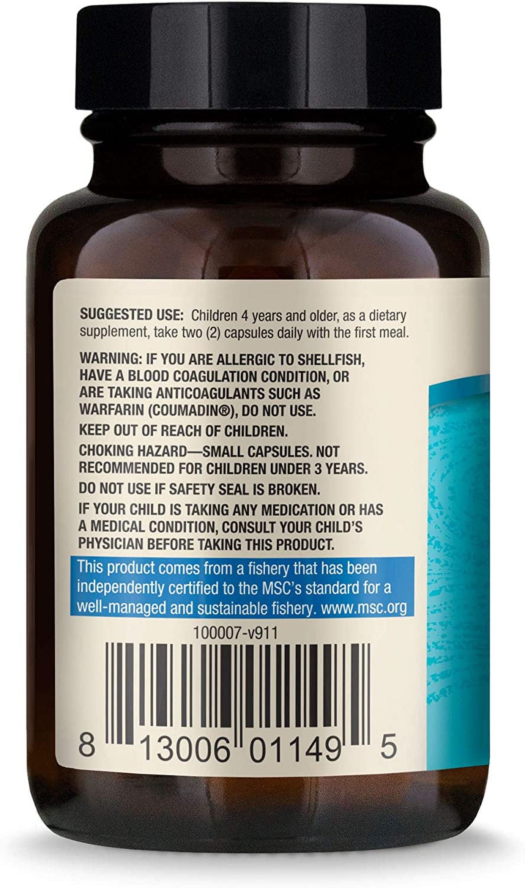 Dr. Mercola Krill Oil for Kids, 30 Servings (60 Capsules), Dietary Supplement, Omega-3s Bound to Phospholipids, Non-GMO, MSC Certified