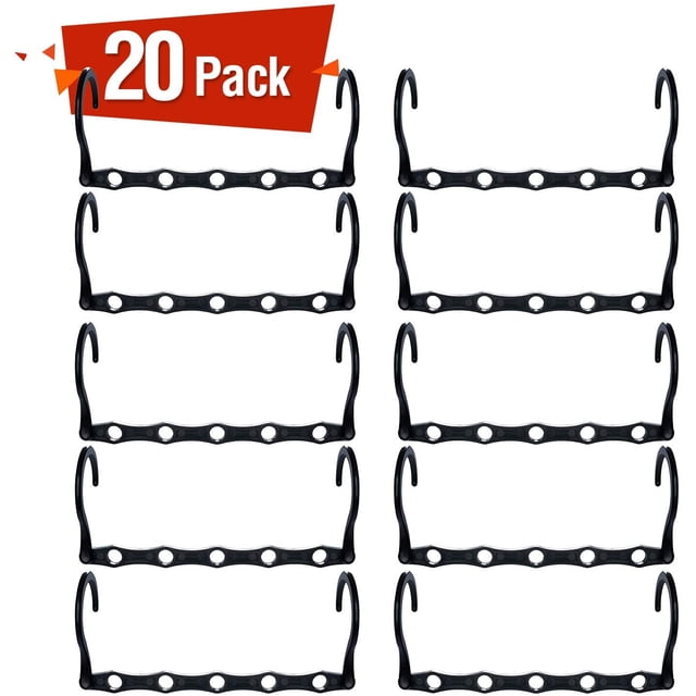 Paquete de 20 perchas mágicas NQ organizador de almacenamiento color negro 38 cm