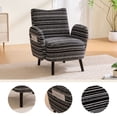 thumbnail image 4 of S-HOME Modern Style Armchair in Boucle Fabric with Side Storage Pocket and Solid Wood Legs for Living Room Office Reading Chair, Black, 4 of 18