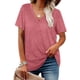 thumbnail image 1 of Camisetas de mujer con cuello en V de manga corta de verano Tops sueltos Fokelyi WRHS-189-1, 1 of 4