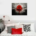thumbnail image 4 of COMIO Yxbhhym Zen Wall Art Gray Wall Art Red Floral Wall Pictures Flower Zen Stone Sand Pebble Canvas Print Artwork for Bathroom Decor Black and White Wall Art Framed, 4 of 4