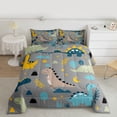 thumbnail image 2 of jejeloiu Cartoon Dino Queen Comforter Set,Cute Dinosaur Bedding Comforter Set For Boys Teens Reversible 3 Pieces, 2 of 8
