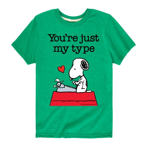 Peanuts - You're Just My Type - Toddler And Youth Short Sleeve Graphic T-Shirt