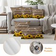thumbnail image 6 of Yellow Sunflowers Pillow Covers 2 Pack Family Brown Wood Striped Countryside Pillowcase Waterproof Outdoor Throw Pillow Cover for Patio Garden Square Cushion 24”x24”, 6 of 9