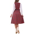 thumbnail image 3 of Vestido de tirantes a cuadros INSPIRE CHIC para mujer, vestido vintage de corte A, color rojo y verde, 3 of 6