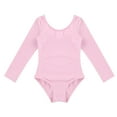 thumbnail image 3 of RUNQHUI Kids Girls Solid Color Basic Classic Long Sleeve Ballet Dance Gymnastic Leotard Bodysuit Pink 8, 3 of 7